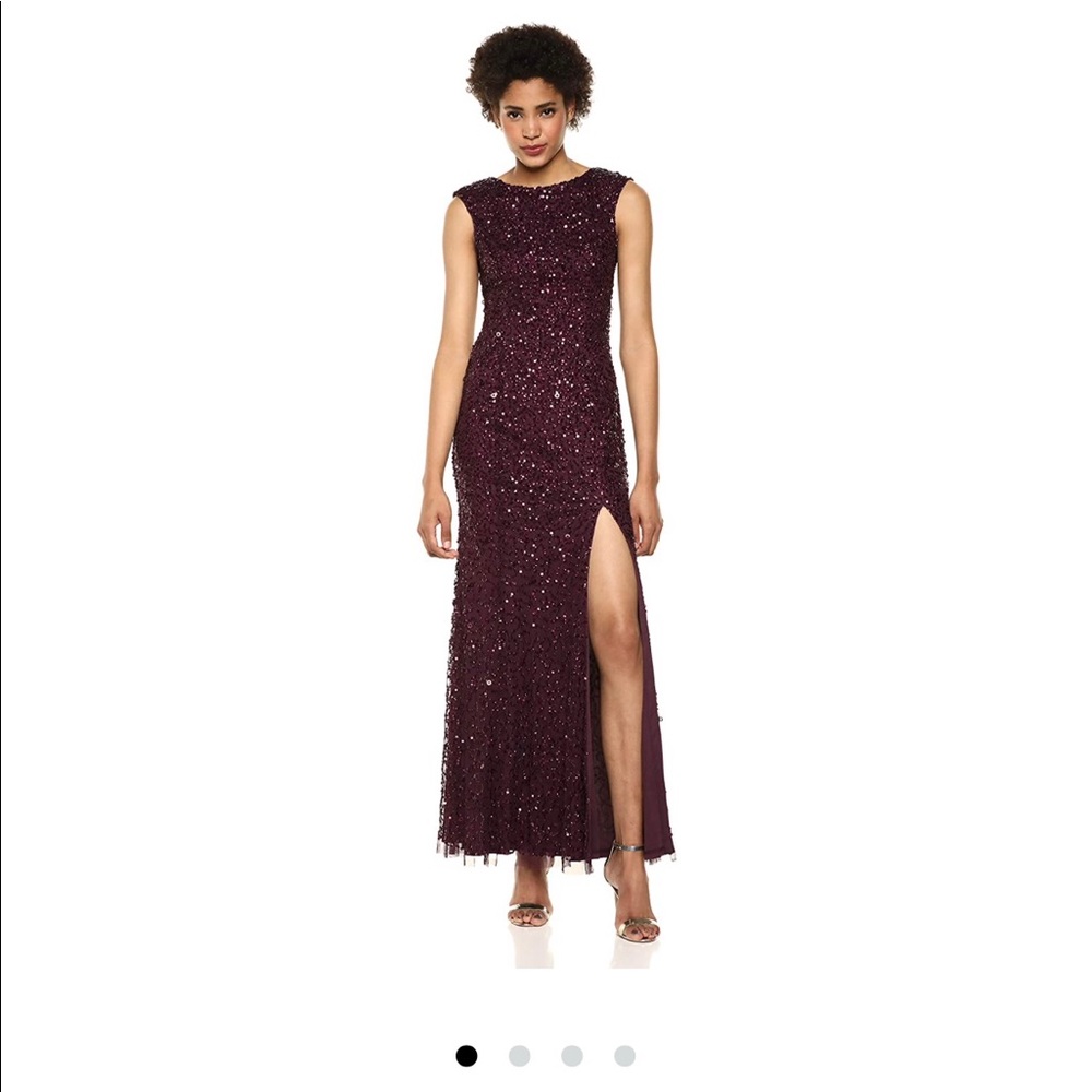 Adrianna Papell night plum Sleeve sequin gown